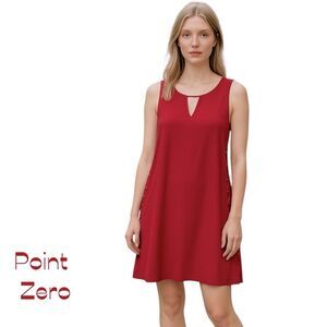 Point Zero Coral Red Lace‎ Up Sleeveless Dress  NWOT Size M